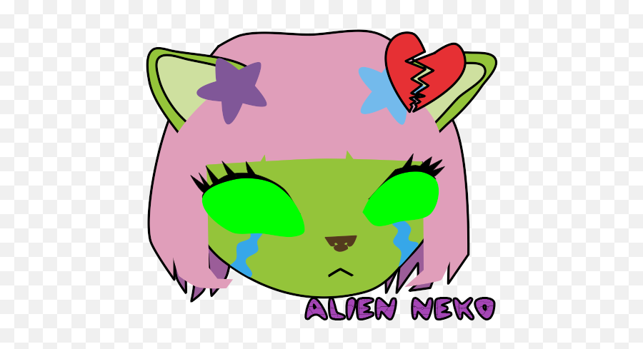 Alien Neko Free Emojistickerssmileysemoticons For Line - Emoji,Broken Emoji