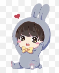 baby jungkook bunny kookie chibi jungkookie bts chibiju - Jungkook Cute Chibi Emoji