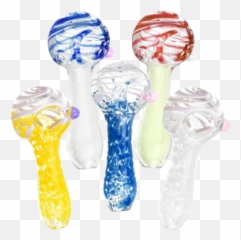 Mystery Swirled U0026 Fritted Spoon Pipe - Chocalho Emoji,Spoon Emoji