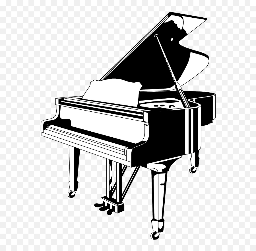 Grand Piano - Clip Art Piano Black And White Emoji,Emoji Man Piano