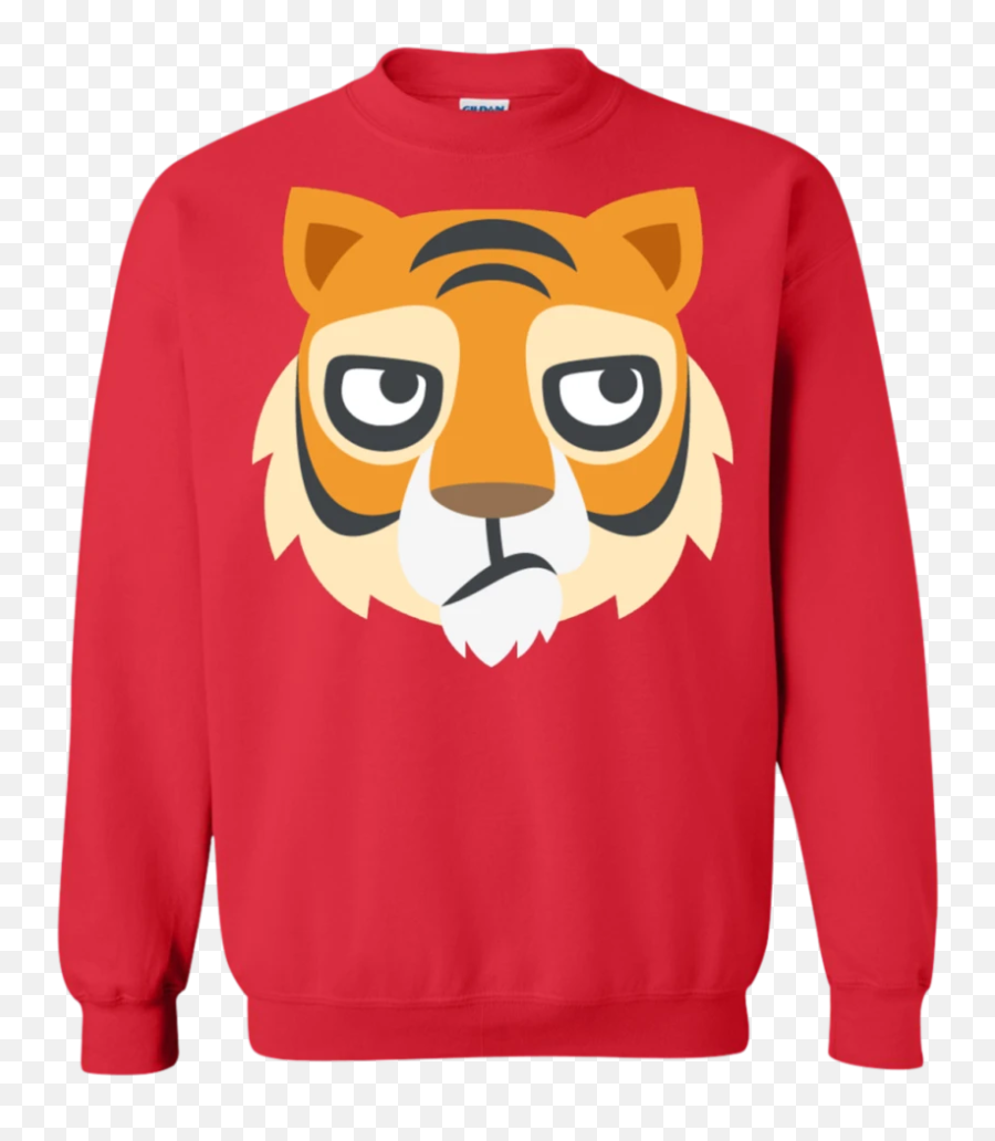 Bored Tiger Face Emoji Sweatshirt - Tiger Emoji,Bored Face Emoji