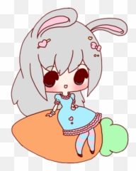 Mq Bunny Ears Carrot Girl Chibi - Cartoon Emoji