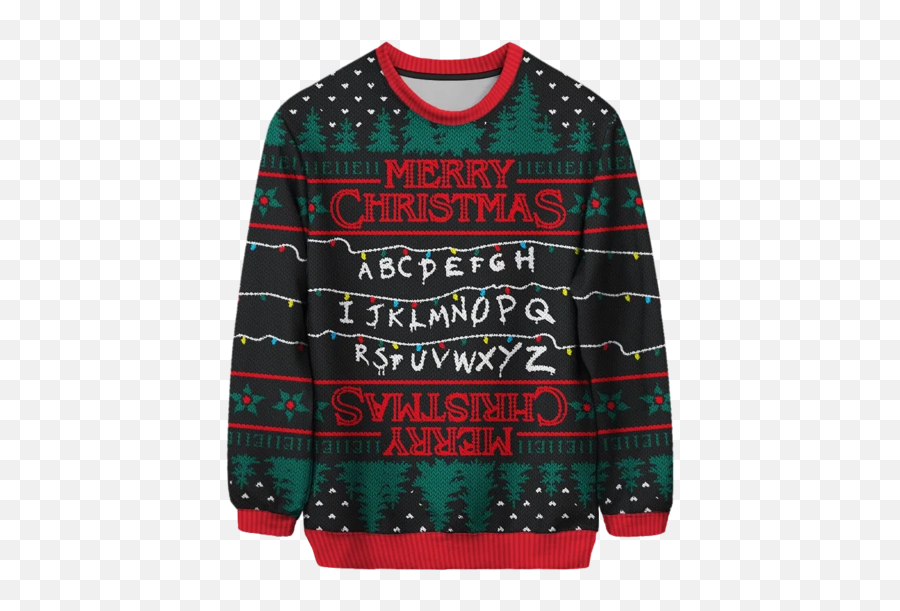 Top 10 Ugly Christmas Sweaters - Christmas Sweater Stranger Things Emoji,Emoji Christmas Sweater