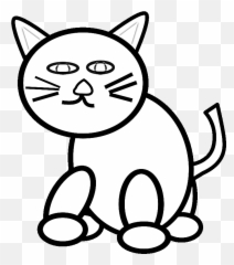 Kittens Clipart Traceable - Cat Black And White Art Emoji