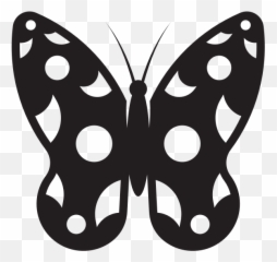 Butterfly With White Spots Silhouette - Emoji