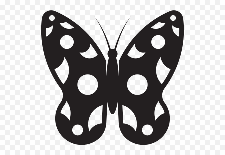 Butterfly With White Spots Silhouette - Butterfly Silhouette Emoji,King And Queen Crown Emoji