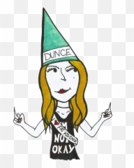 Millennial Generation - Girl With Dunce Hat Emoji,Poorly Drawn Thinking Emoji