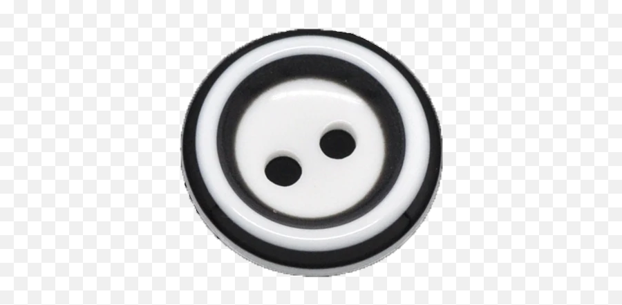 13mm Black White Resin Button - White Button With Black Rim Emoji,Emoticon Black And White