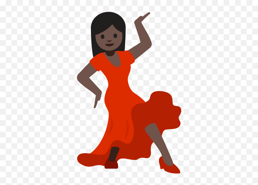 Emoji U1f483 1f3ff - Dancing Girl Emoji Png,Arms Up Emoji