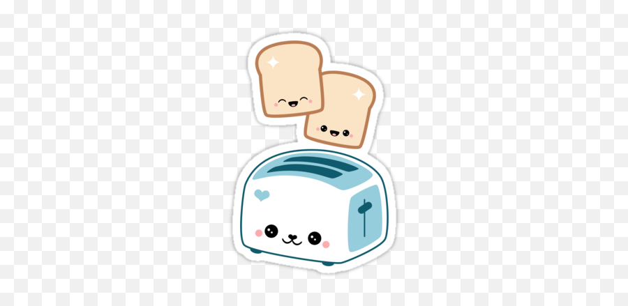 Happy Flying Toast Twins Sticker - Cute Toaster Clipart Emoji,Toaster Emoji