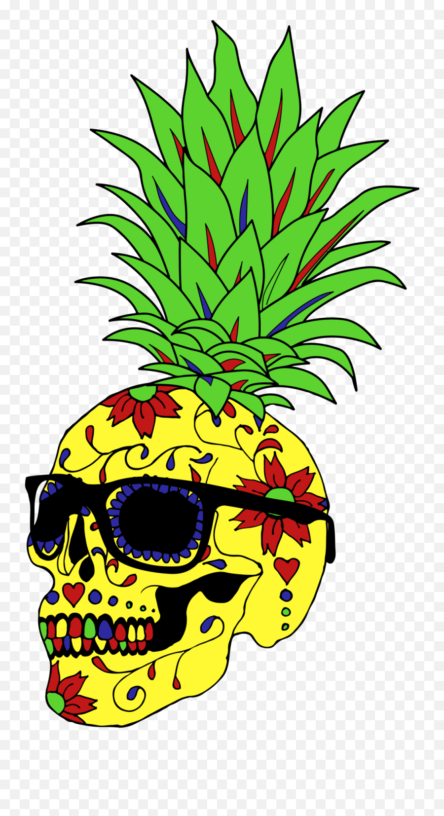 Clipart Skull Pineapple Clipart Skull Pineapple Transparent - Pineapple Skull Png Emoji,Skull Emoji Transparent