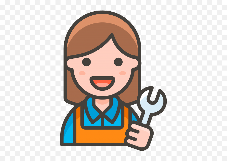 Download Hd Woman Mechanic Emoji - Person Raising Hand Cartoon,Mechanic Emoji