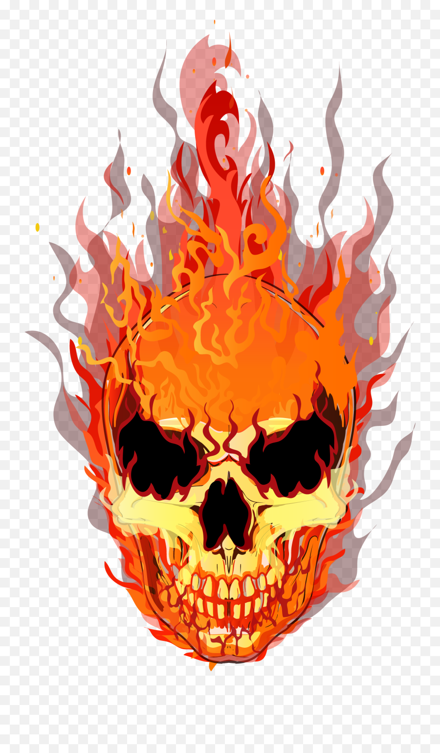 Download T - Shirt Fire Vector Flame Skull Free Clipart Hq Vector Images Of Free Fire Emoji,Flame Emoticon