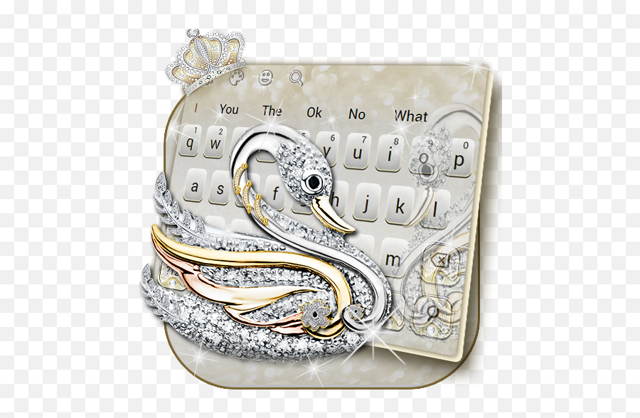 Silver Swan Keyboard Theme - Angsa Perak Emoji,Diamon Emoji