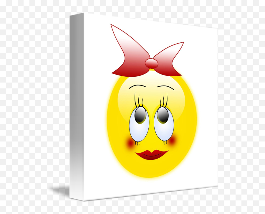 Smiley Girl - Smiley Emoji,Bow Emoticon