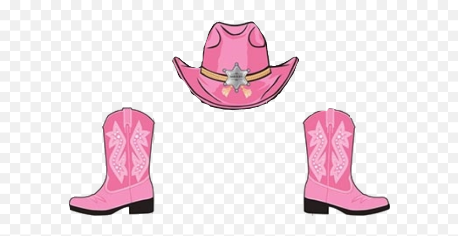 Pink Cowgirl Boots Hat Sticker By Brandy Birdsong - Cowgirl Hats And Boots Emoji,Cowgirl Emoji
