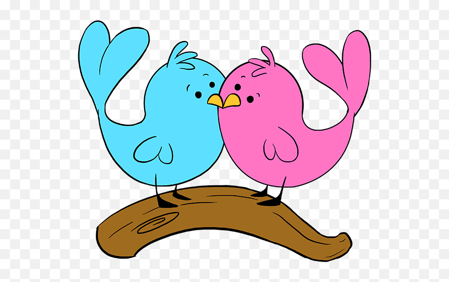 How To Draw Love Birds - Love Bird Easy Drawing Emoji,Cardinal Emoji