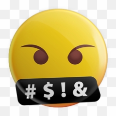 Curse Mouth - Smiley Emoji,Mouth Emoji