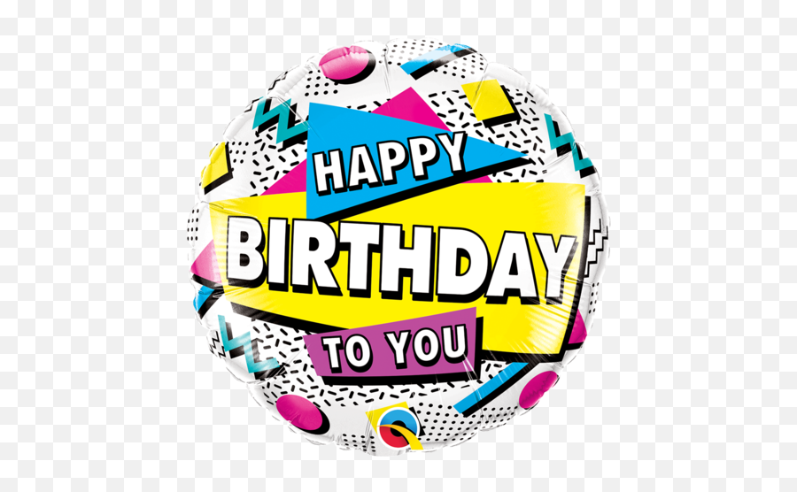 45cm Round Foil Happy Birthday To You - Qualatex Emoji,Confetti Ball Emoji