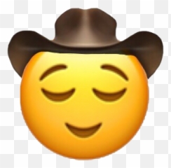 Popular And Trending Cowboy Stickers - Sad Emoji With Hat