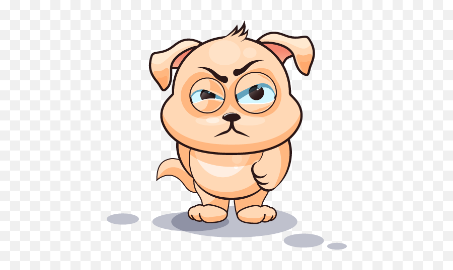 Adorable Dog Emoji Stickers By Suneel Verma - Cat Angry Cartoon Expression,Puppy Dog Eyes Emoji