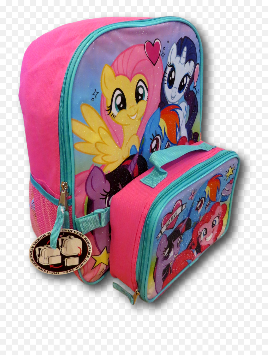 My Little Pony School Backpack Lunch Box Set Rainbow Girls - Fictional Character Emoji,Emoji Lunch Box