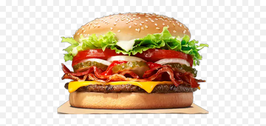 Food - Hamburger Stickers For Whatsapp Burger King Bacon And Cheese Whopper Emoji,Google Hamburger Emoji