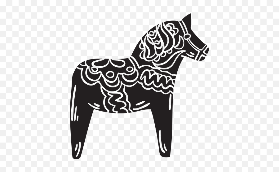Wooden Statue Dala Horse Black - Transparent Png U0026 Svg Animal Figure Emoji,Horse Emoticon