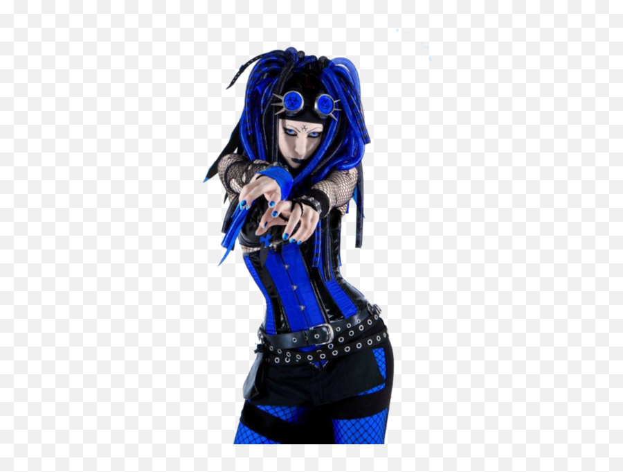 Wild Girl In Blue Outfit And Hair Png Official Psds - Fictional Character Emoji,Blue Emoji Outfit