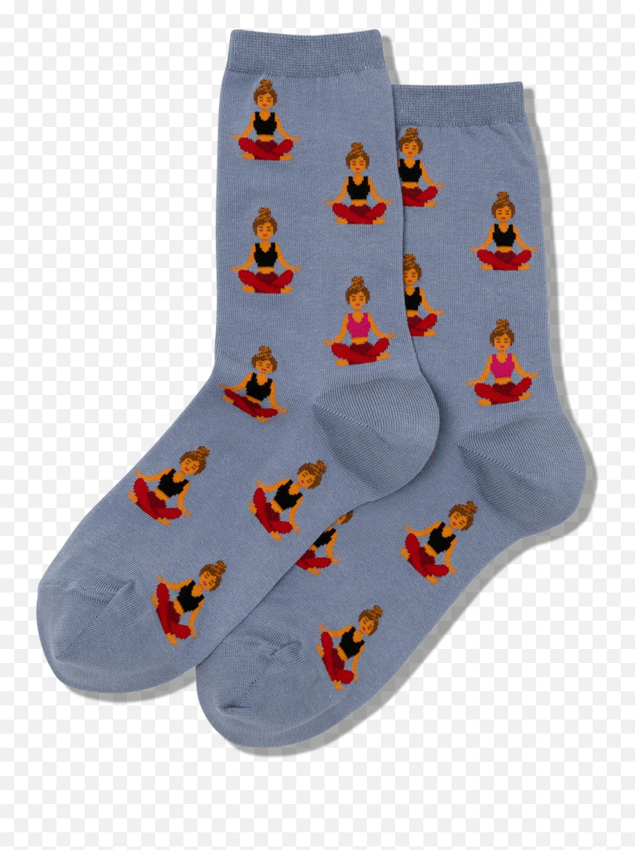 Womens Meditation Crew Socks - Sock Emoji,Meditating Emoji