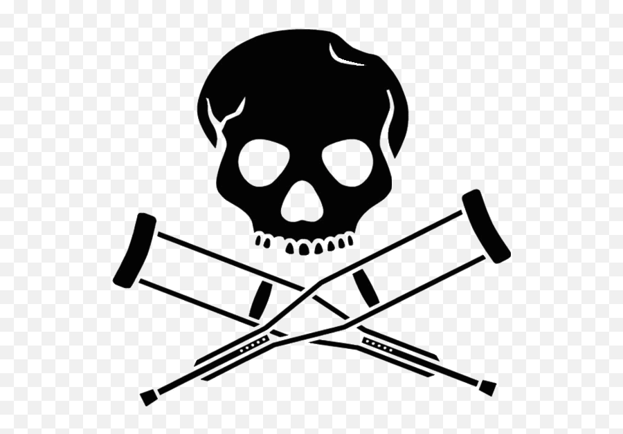 Skeleton Crutches Skull Design Grunge - Jackass Png Emoji,Crutches Emoji