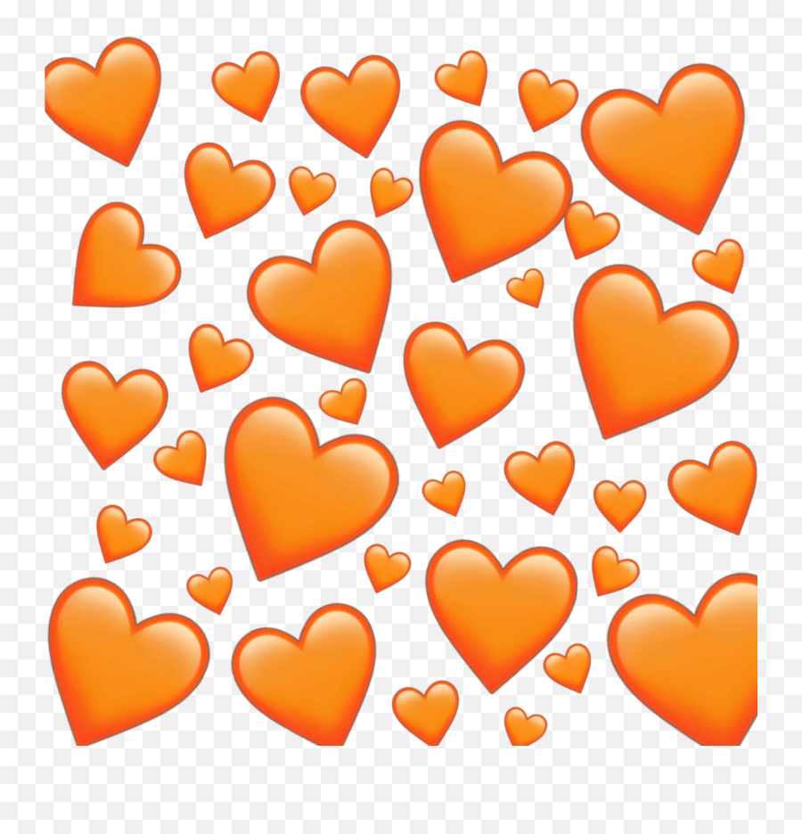 Heart Emoticon Emotion Orange - Heart Emoji Background Transparent,Orange Emoji Transparent