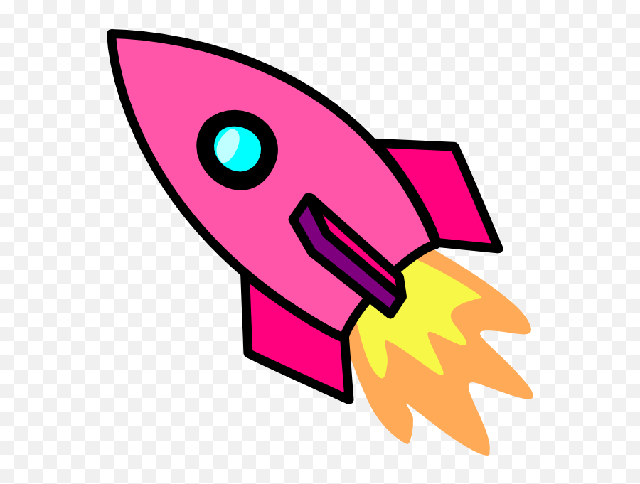 Cartoon Rocket Ship Transparent Png - Pink Rocket Clipart Emoji,Flag And Rocket Ship Emoji