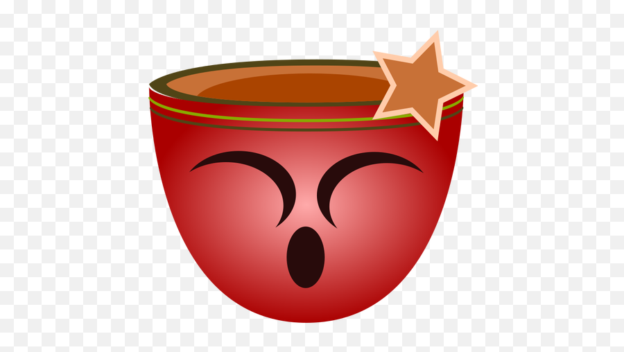 Vector Image Of Red Cup With Smiling Female Face - Sweet Cup Emoji,Cute Emoticons