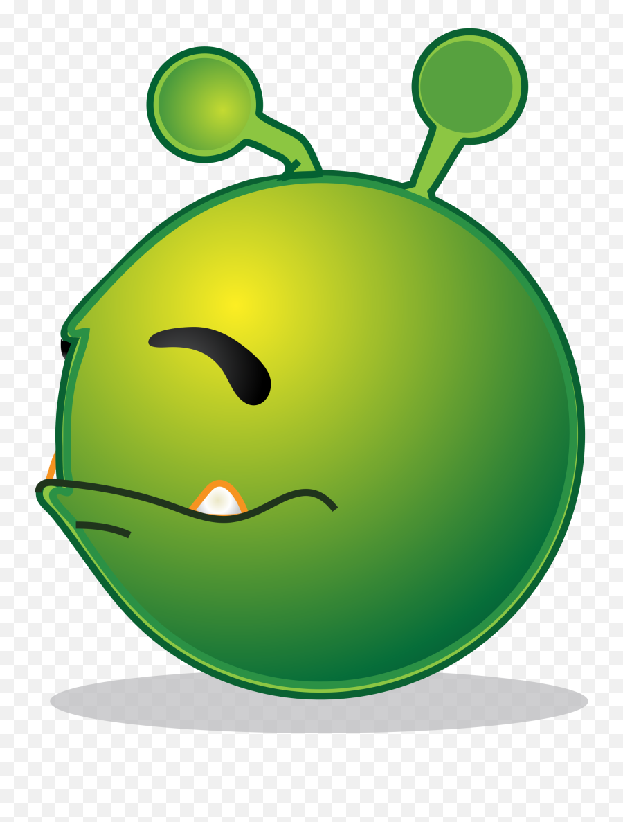 Smiley Green Alien Satisfied - Clip Art Emoji,Cat Emoticon
