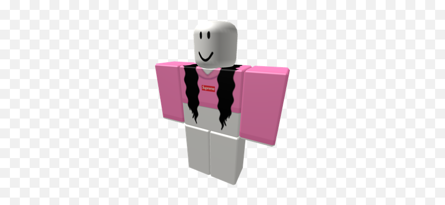 Pink Supreme Hoodie X Wavy Black Ext - Crop Top Roblox Id Emoji,Wavy Emoji