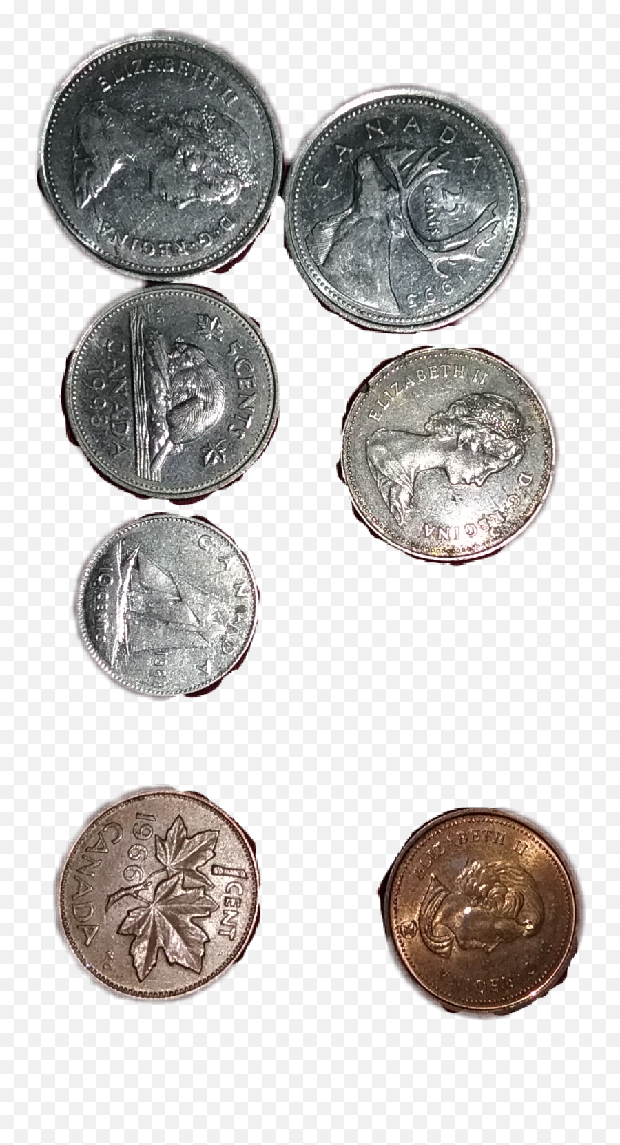 Coins Cash Money Canadian Quarter Nickel Dime Penny - Cash Emoji,Penny Emoji