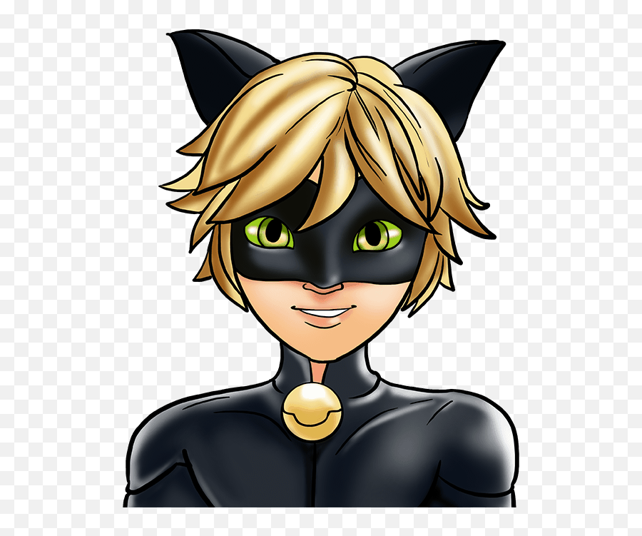 How To Draw Cat Noir From Miraculous - Really Easy Drawing Draw Cat Noir Step By Step Emoji,Lips Chat Ear Emoji