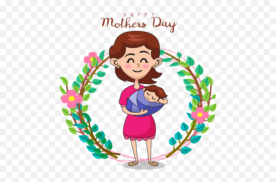 Download Mothers Day Card Sticker Free For Android - Mothers Day Mother Cartoon Png Emoji,Mother's Day Emoji