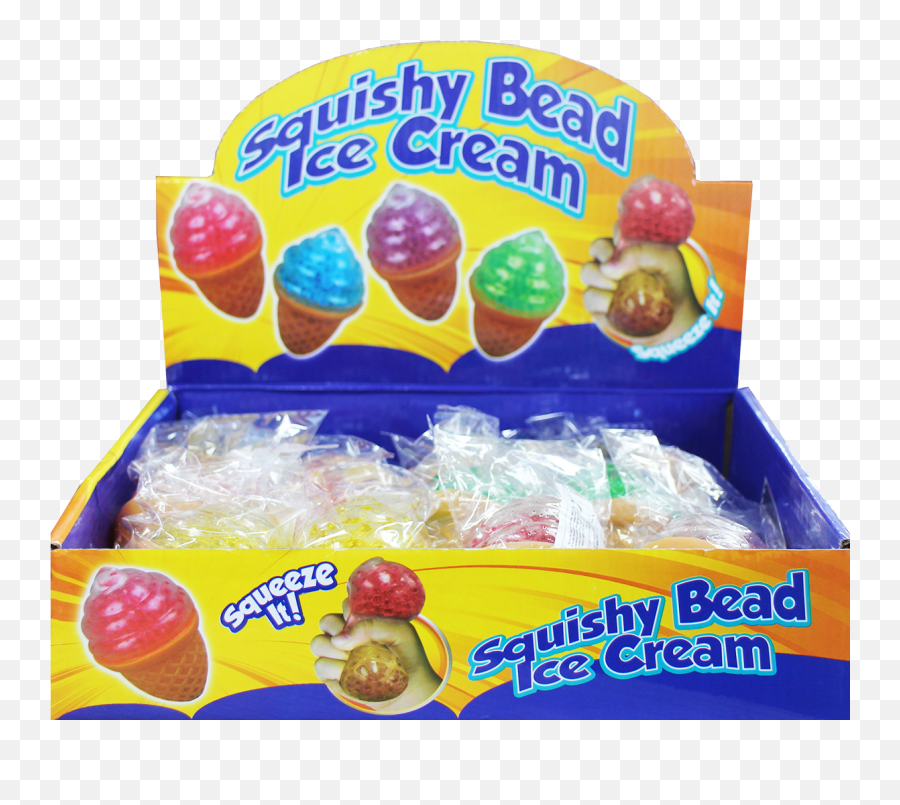 Squishy Bead Ice Cream Assorted Colours Cdu - Hard Candy Emoji,Ice Cream Sun Emoji