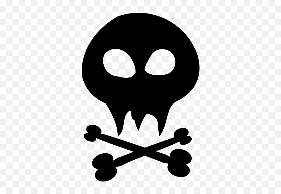 Funky Skull And Cross Bones Sticker - Clip Art Emoji,Skull And Crossbones Emoji