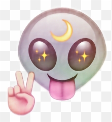Alien Moon Emoji - Emoji Alien,Moon Emoji
