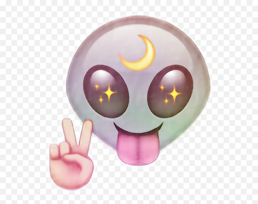 Alien Moon Emoji - Emoji Alien,Moon Emoji