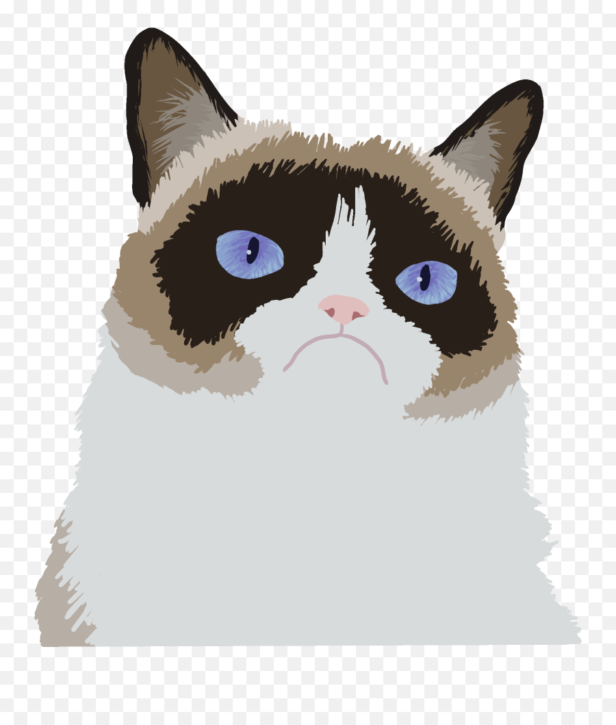 Grumpy Cat Christmas Vector Transparent - Grumpy Cat Art Png Emoji,Grumpy Cat Emoticons