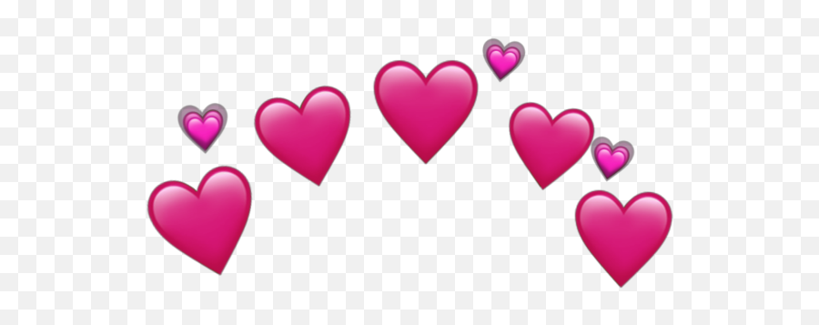 Hearts Pink Heart Emoji Crown - Anime,Pink Hearts Emoji