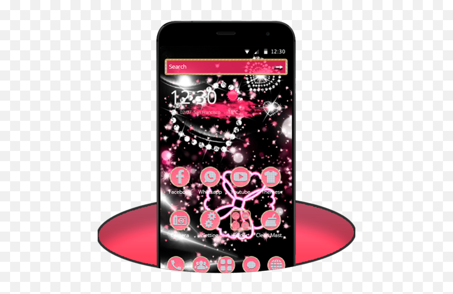 Pink Shiny And Diamond Heart Glitter Theme - Apps On Google Play Smartphone Emoji,Heart With Sparkles Emoji
