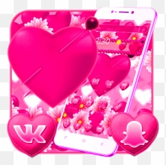 Pink Heart Flower Theme u2013 Apps on Google Play - Emoji