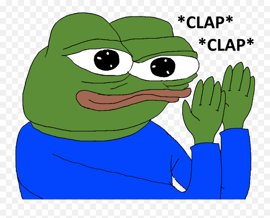 Pepe Meme Rarepepe Clap - Wide Peepo Happy Emoji,Clapping Emoji Meme