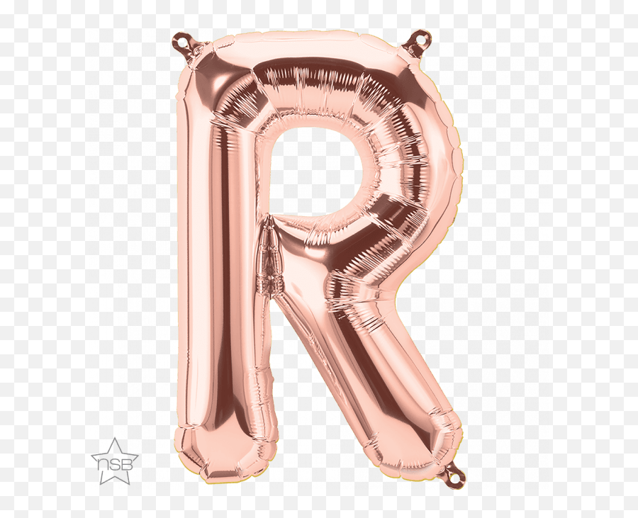 16 Letter - R Rose Gold Shape Qualatex Foil Balloon Illustration Emoji,Star And Cash Emoji
