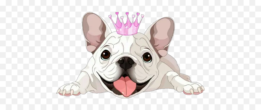 Bulldog Stickers For Whatsapp - Dibujo De Perrito Con Corona Emoji,French Bulldog Emoji